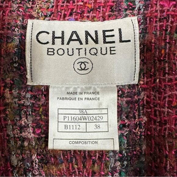 Chanel 1998 Fall Collection Pink Tweed Vintage Blazer Jacket FR 38 US 6 - Picture 11 of 14